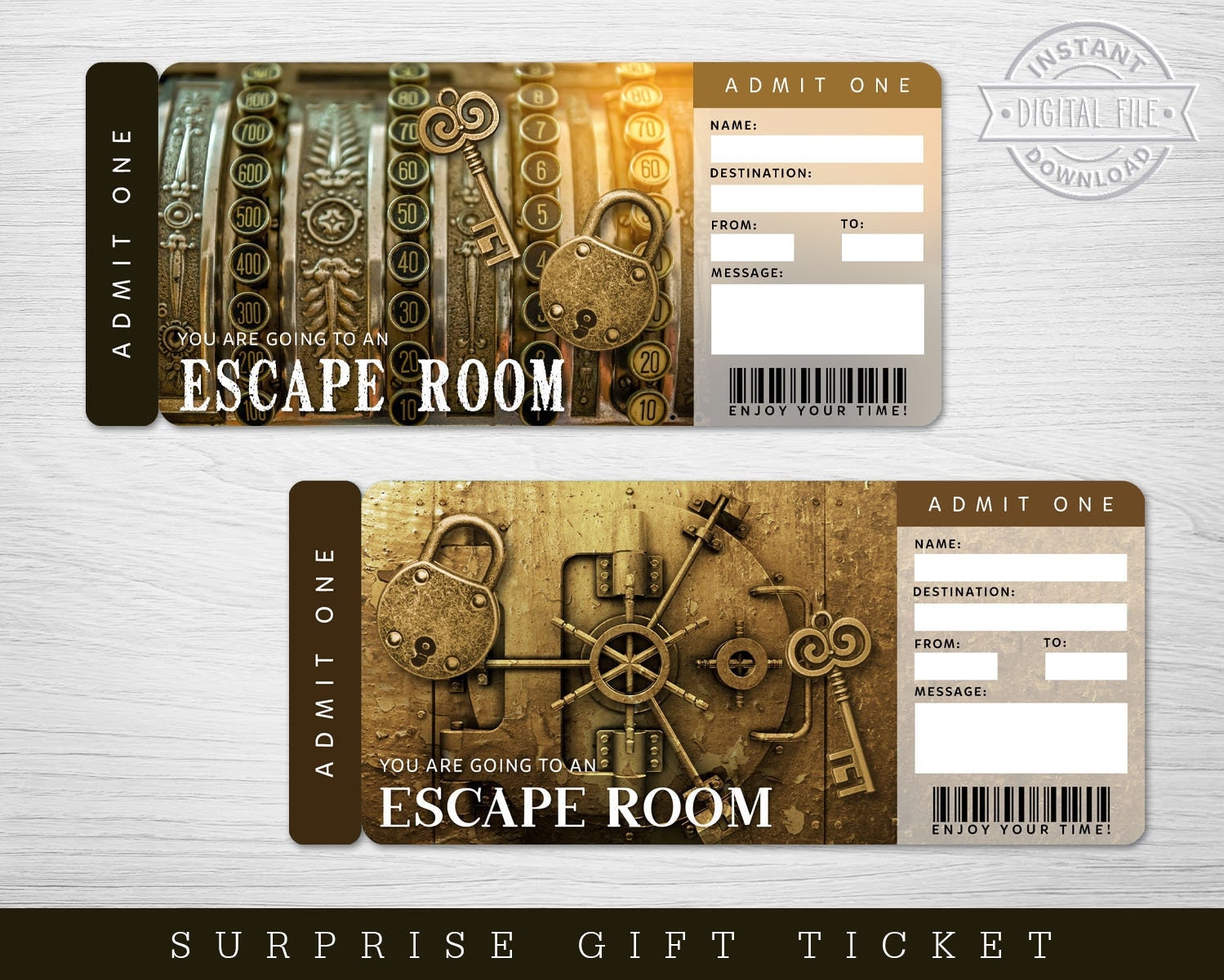 Digital Escape Room Surprise Gift Ticket Escape Room Surprise Etsy
