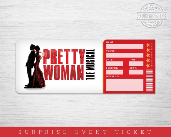 Printable Pretty Woman Broadway Surprise Ticket Pretty Woman | Etsy