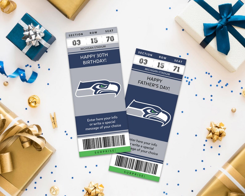 Digital Seattle Seahawks Surprise Ticket Gift Seahawks Game Etsy