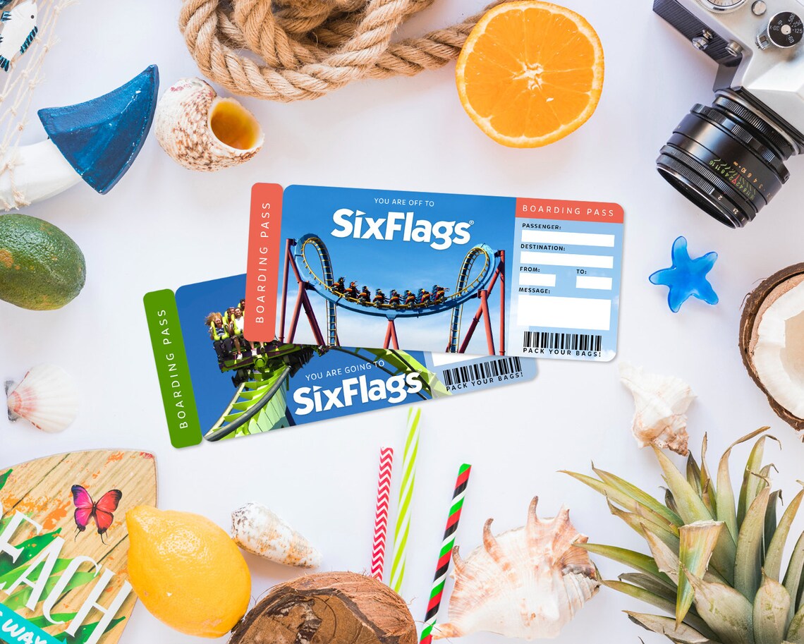 Digital SIX FLAGS Surprise Trip Gift Ticket Amusement Park Etsy