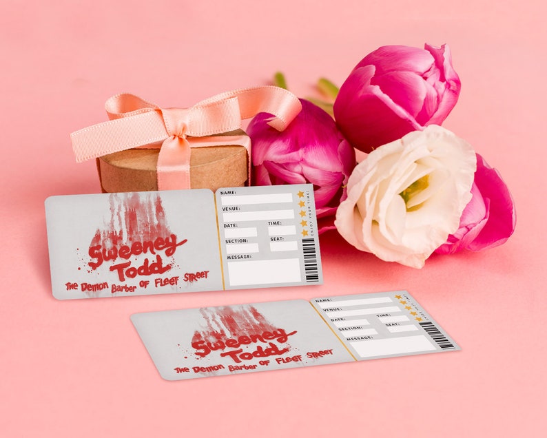 Printable Sweeney Todd Broadway Surprise Ticket Musical Etsy