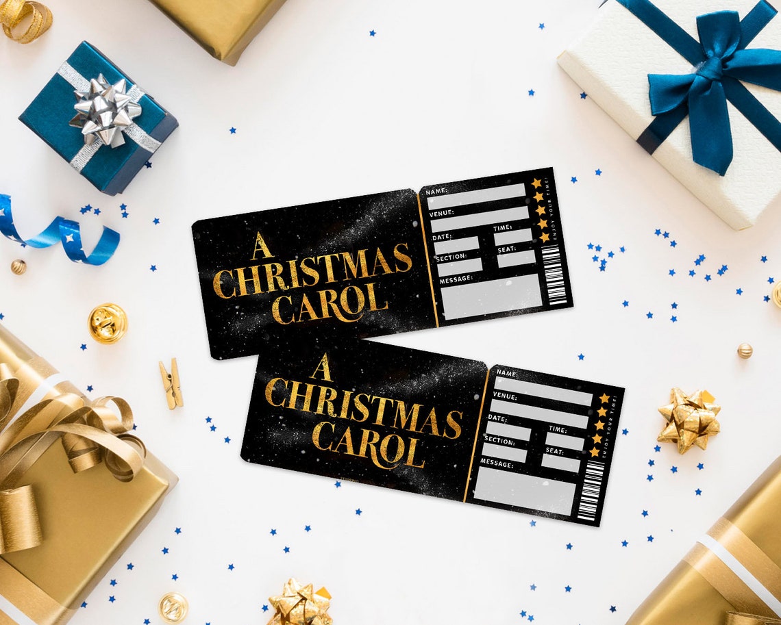 Printable A Christmas Carol Broadway Surprise Ticket A Etsy