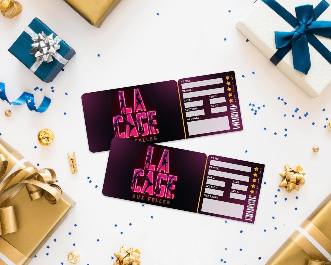 Printable La Cage Broadway Surprise Ticket La Cage Musical Etsy
