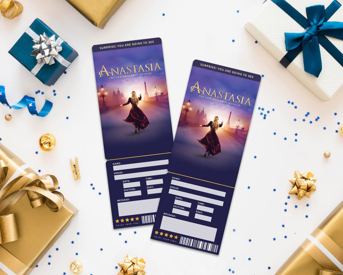 Printable Anastasia Broadway Surprise Ticket Anastasia the Etsy