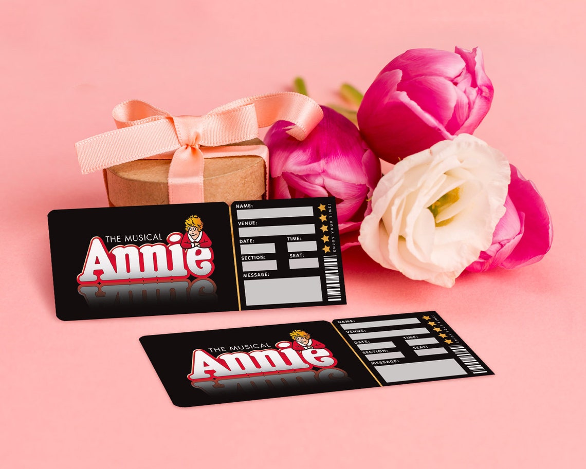 Printable Annie Broadway Surprise Ticket Musical Collectible Etsy