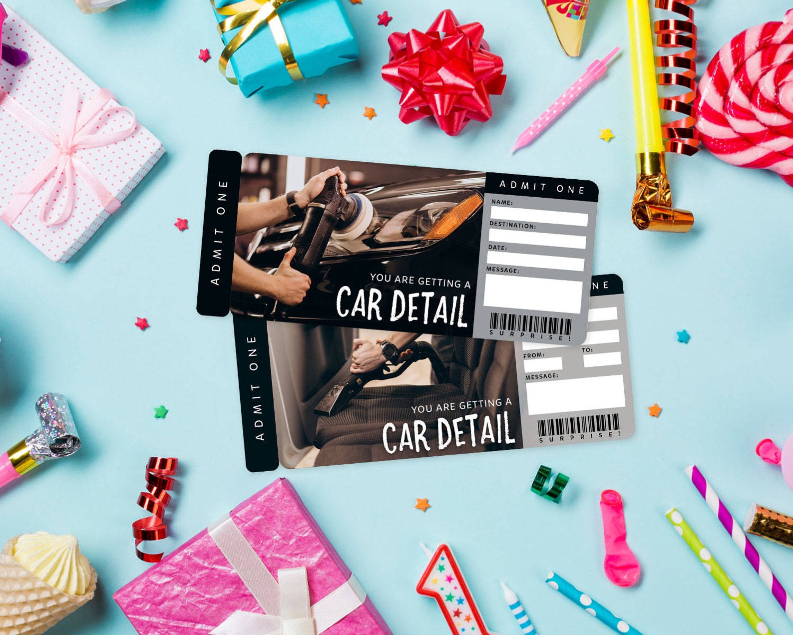 Car Detailing Gift Certificate Car Detail Surprise Gift Etsy