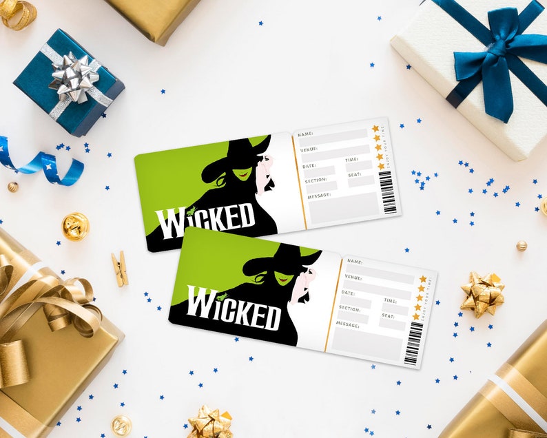 Printable Wicked Broadway Surprise Ticket Wicked Musical - Etsy