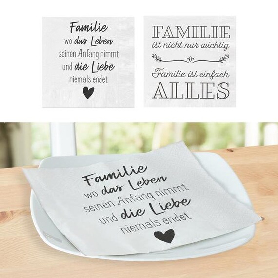 Servietten Sprüche Familie2x 20er Pack Format Etsy.de