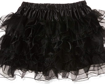 Stepped Petticoat Skirt black