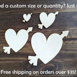 HEART SHAPE - Flag Unfinished 1/4 Wood - 3 inch - Wooden Blanks