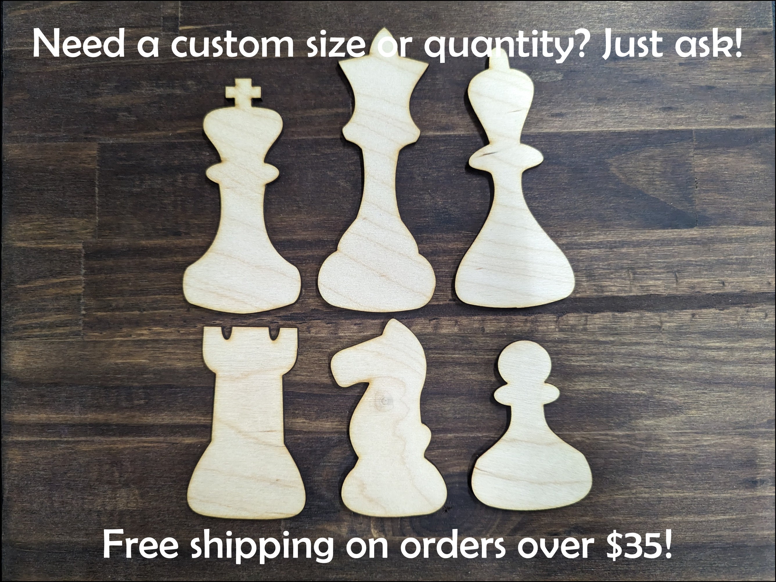 Chess Piece Wall Art Cut-Outs With Pawns, King Queen, Rooks Knights, and  Bishops