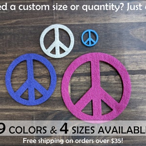 Peace Sign - Laser Cut Felt Shape - 1 2 3 4 inch - Felt Cutout for Crafts - Packs of 10 25 50