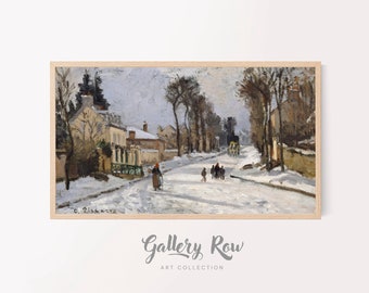 Camille Pissarro - Road to Versailles at Louveciennes Vintage Frame TV Art, Samsung Frame TV Vintage Art, TV Art