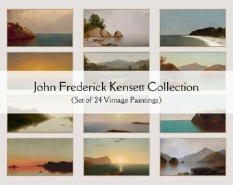John Frederick Kensett Art: 24 Vintage Paintings for Frame TV (Digital Download)