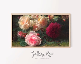Samsung Frame TV Vintage Art, Roses Vintage Frame TV Art, TV Art