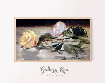 Samsung Frame TV Vintage Art, Two Roses Vintage Frame TV Art, TV Art