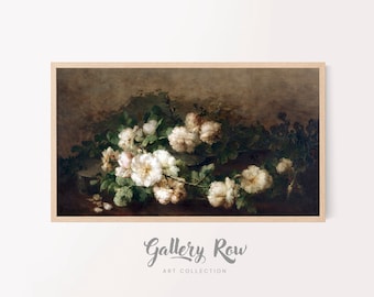 Samsung Frame TV Vintage Art, Roses and Guitar Vintage Frame TV Art, TV Art