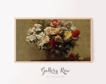 Samsung Frame TV Vintage Art, Summer Flowers Vintage Frame TV Art, TV Art