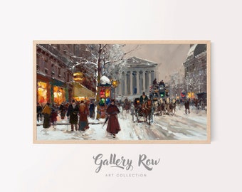 Edouard-Leon Cortes - Rue Royale et la Madeleine Vintage Frame TV Art, Samsung Frame TV Vintage Art, TV Art