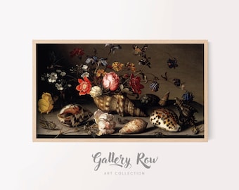 Samsung Frame TV Vintage Art, Flowers, Shells, and Insects Vintage Frame TV Art, TV Art