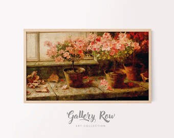 Samsung Frame TV Vintage Art, Azaleas Vintage Frame TV Art, TV Art