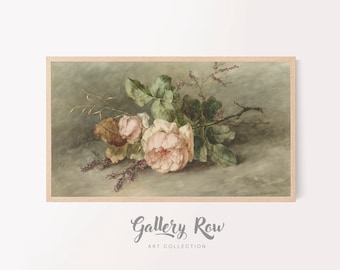 Samsung Frame TV Vintage Art, Antique Rose Vintage Frame TV Art, TV Art