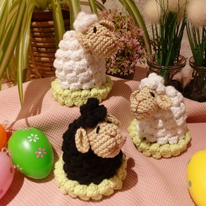 Paasdecoratie, eierwarmer, paaslam, paaslam, eierwarmer schaap, gehaakt schaap, amigurumi schaap
