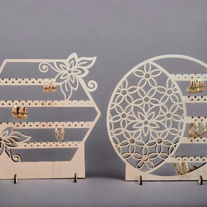 Wooden Jewelry Tree Holder, Earring Stand, Gift for Women, Necklace, Ring, Bracelet Organizer for Hanging Jewelry, Jewelry Tree