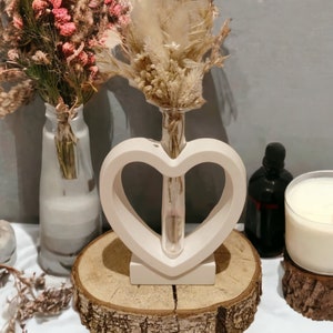 Raysin Reagenzglas Vase mit Trockenblumen, Valentinstag, Geschenkset, Weihnachtsdeko, Trockenblumen, Wohndeko, Herzvase, Vase Herzform