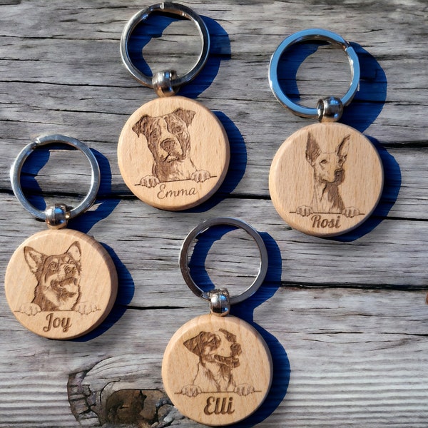 Dog Tag, Hundemarke, Schlüsselanhänger personalisiert, Hundeanhänger, Hund 125 verschiedene Rassen, Anhänger, personalisiertes Geschenk