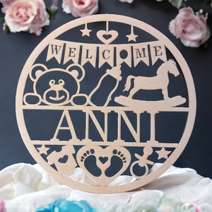 Personalized birth gift, door sign, name plate, gift for birth, individually with name
