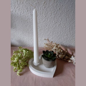 Candlestick for stick candles, candle holder, candlestick candles, heart made of Raysin, Christmas decoration, winter, heart tray, decoration, window decoration,