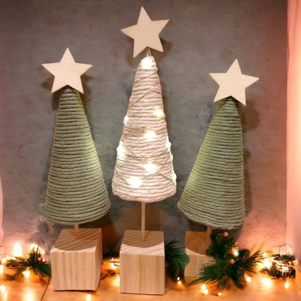 Makramee Tannenbaum Christbaum mit Beleuchtung oder ohne, Weihnachten, Boho, Wohndeko, Weihnachtsdeko, Fensterdekoration, Adventskranz