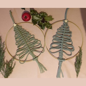 Macrame Christmas tree in a ring, door wreath, Christmas, Boho, home decoration, Christmas decoration, window decoration, Advent wreath