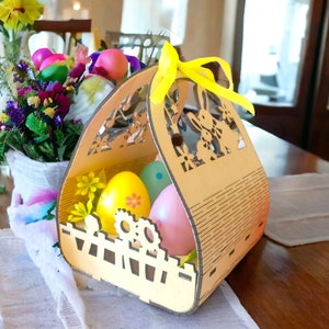 Osterkörbchen, Eierkorb, Osterkorb für 4 Eier, Ostergeschenk, Mitbringsel, Osterdekoration, Aufbewahrung für Eier, Aufbewahrung aus Holz