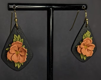 Poppy Kite Dangles | Polymer Clay Earrings | Handcrafted Florals | Lightweight | Statement Pieces | Handmade | Gifts for Her