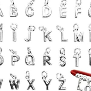 Sterling Silber Anfangsbuchstaben Name Charm, Solid s925 Silber Alphabet A-Z Anhänger für Armband Schmuckherstellung, Halskette Ohrring Charm