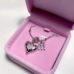 Colar de cristal com letra inicial e nome de diamante prateado, pingente de corrente de strass personalizado, joias para meninas e mulheres, presente de aniversário para namorada para ela