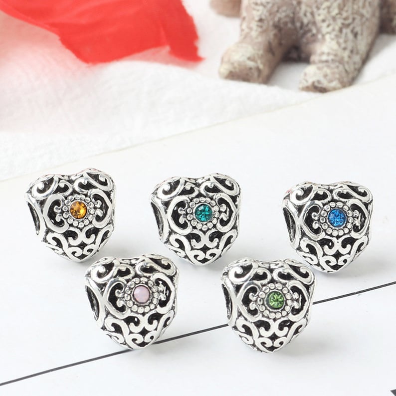 Birthstone Charms for Pandora European Bracelet Silver Etsy