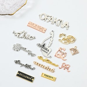 Personalized 3D Engraved Logo Charm Pentant, Custom Name Picture Photo Drawing Necklace Jewelry, Design Brand Artwork Bracelet Metal tags