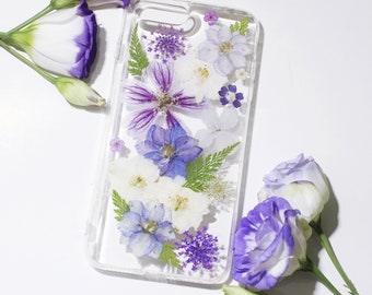 Pressed Flower Phone Case Cover, iPhone 17 16 15 14 13 12 11 Pro Max plus case, Samsung A32 S24 25 Ultra case,  Google Pixel 8 9 pro xl 10