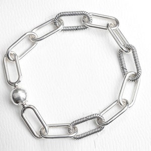 Bracelet chaîne à maillons ME, convient pour les breloques européennes, bracelet bijoux pour femme avec breloques chaîne en argent, cadeau d'anniversaire pour elle