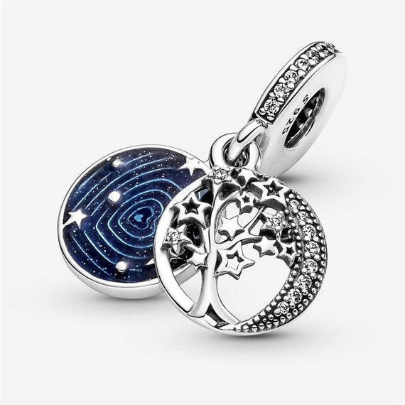 S925 Sterling Silver Galaxy Blue Star Charms for European Bracelet