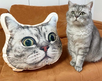 Personalized Pet Face Pillow Cushion Dolls Animal Image 3D Shaped Print Decorative Pillow Custom Dog Cat Picture Cushion Gift