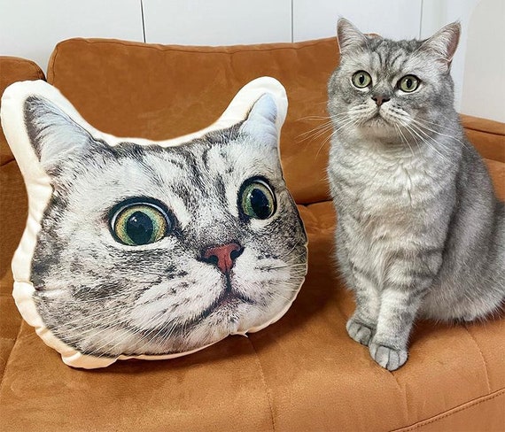 Oreiller personnalisé Pet Face Coussin Poupées Image Animale Forme 3D  Impression Oreiller Décoratif Personnalisé Chien Chat Image Coussin Cadeau  -  France