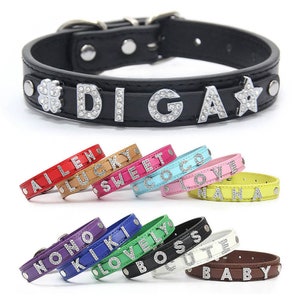 Gargantilha feminina personalizada, gargantilha de couro com nome de strass, palavra goth punk, gargantilha com letras iniciais de cosplay, presentes para ela