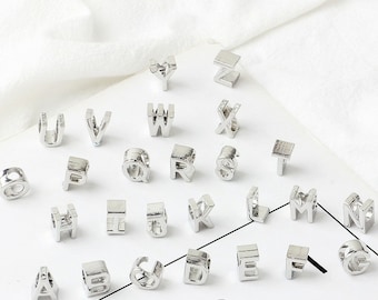 Alphabet Letter A-Z charms fit for European Bracelet, Silver Name initial Beades DIY Chain Necklace, Birthday Jewelry Pendant Gift