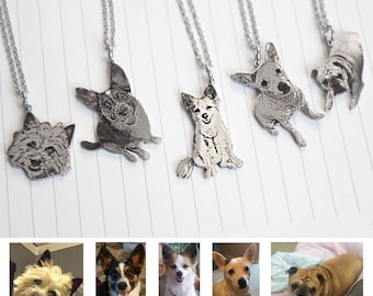 Personalized Pet Photo Necklace Personalized Pets Portrait Necklace Memory for Pets Necklace Picture Necklace,Cute Pets Gift Best Gifts