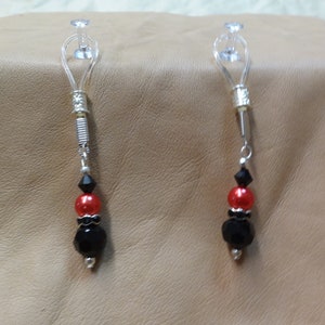 Non-piercing Nipple Noose, Red and Black