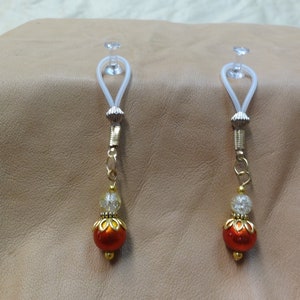 Non-piercing Nipple Noose, Red and Gold
